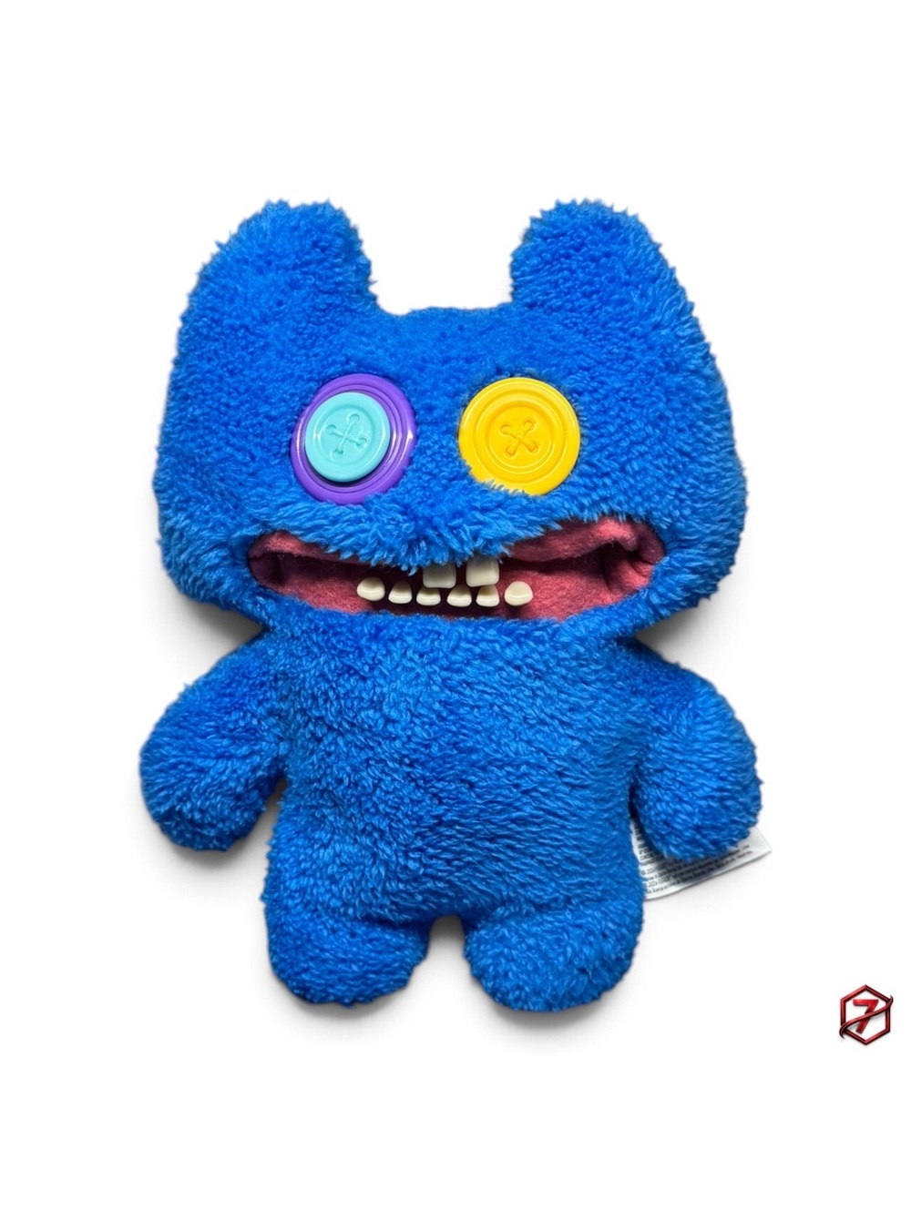 Fuggler Indecisive Monster #29 Blue Fuzzy 9” Plush Mismatched Button Eyes